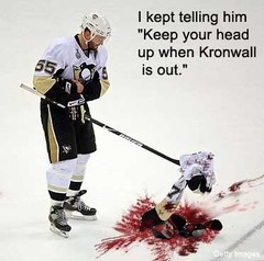 Aftermath of Kronwall hit on Malkin